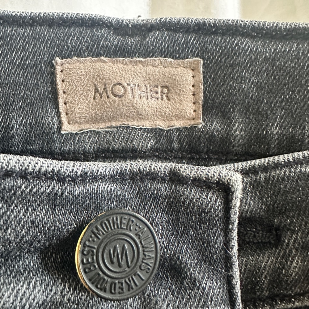 MOTHER The Insider Crop Fray, High-Rise, Smoke (25.5 inch inseam) - Picture 5 of 6